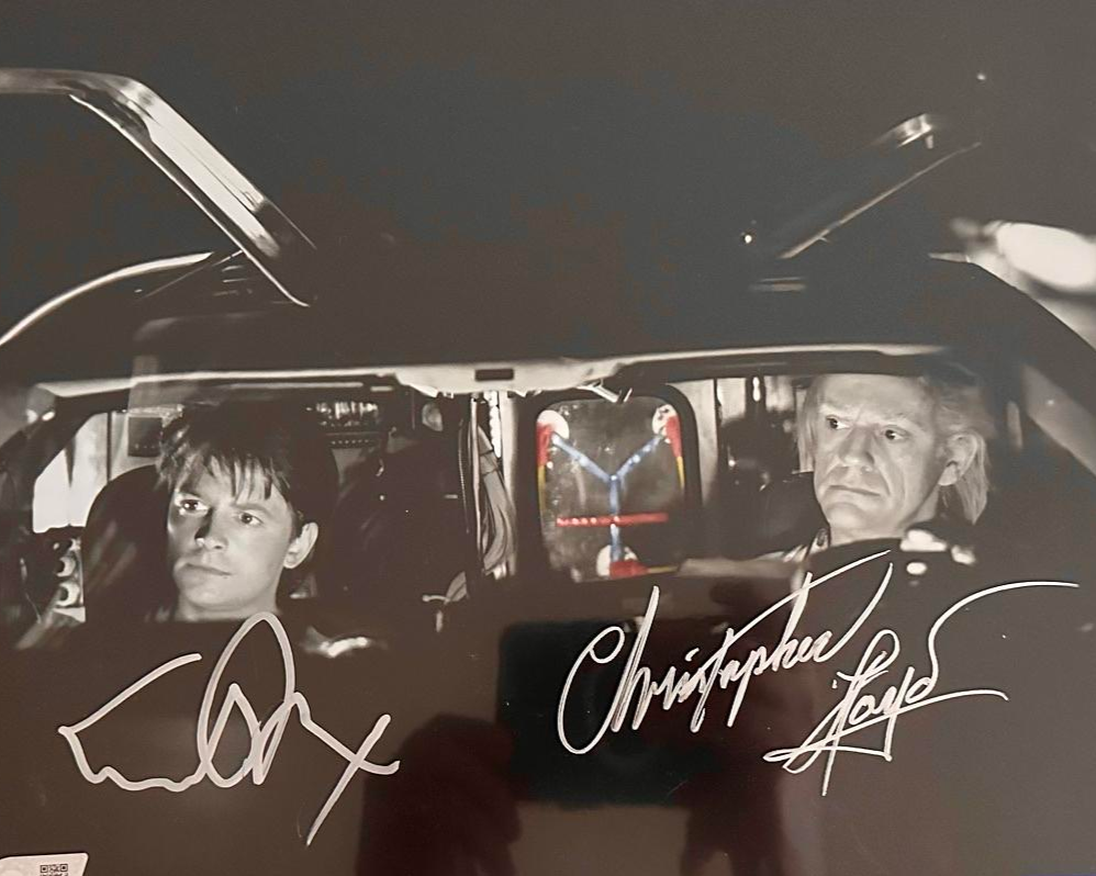 Michael J Fox & Christopher Lloyd Signed 11x14 Photo (Back To The Future) - SWAU